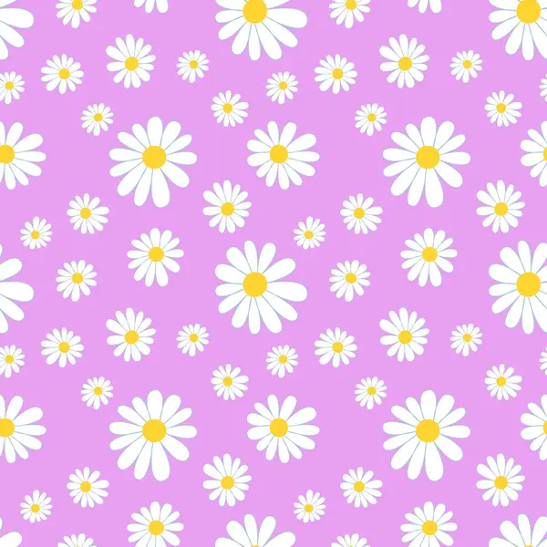 編集可能な背景イラストのデイジーフラワーシームレス プリントのためのかなり花柄 フラットデザインベクター 春と夏はシームレスに シームレスなデザインの花 かわいい花のプリント ロイヤリティフリーストックベクター