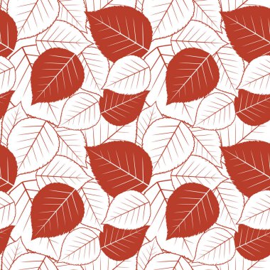 Sonbahar yapraklarıyla kusursuz desen. Vektör illüstrasyonu.