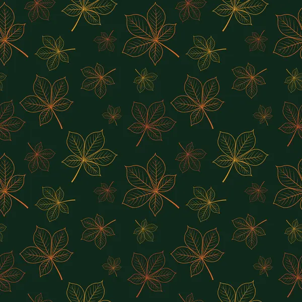 Sonbahar yapraklarıyla kusursuz desen. Vektör illüstrasyonu.