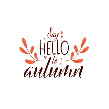 Sonbahar titreşimleri. Motivasyon alıntısı ve minimalist tarzda kestane yaprağı içeren sezonluk kare şablonu. El çizimi harfler. Sancaklar, posterler, kartlar, davetiyeler için sonbahar tasarımı. Vektör illüstrasyonu.