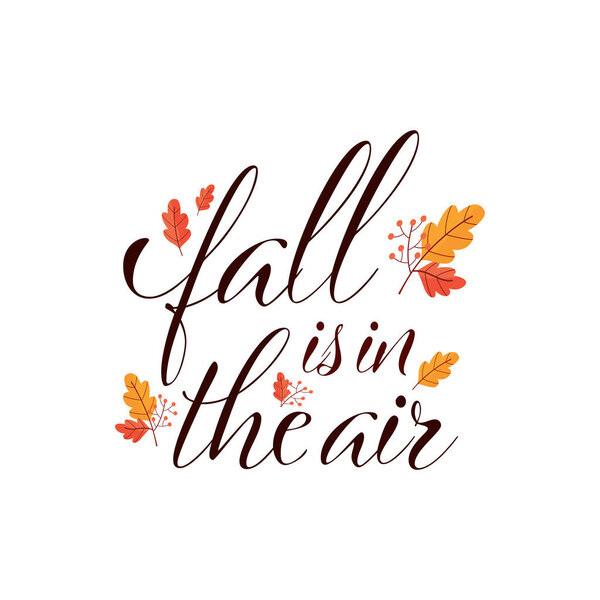 Осенние вибрации. Сезонный квадратный шаблон с мотивационной цитатой и каштановым листом в минималистском стиле. Ручное рисование. Осенний дизайн баннеров, плакатов, открыток, приглашений. Векторная иллюстрация.