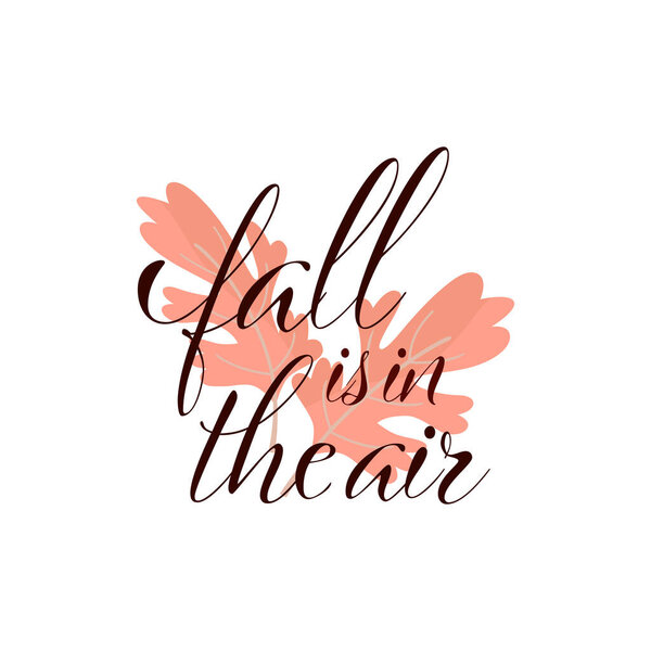 Осенние вибрации. Сезонный квадратный шаблон с мотивационной цитатой и каштановым листом в минималистском стиле. Ручное рисование. Осенний дизайн баннеров, плакатов, открыток, приглашений. Векторная иллюстрация.