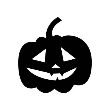 Cadılar Bayramı Balkabağı siluet vektör tasarımı beyaz arkaplanda izole.