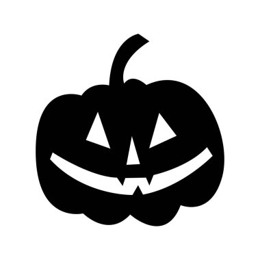 Cadılar Bayramı Balkabağı siluet vektör tasarımı beyaz arkaplanda izole.