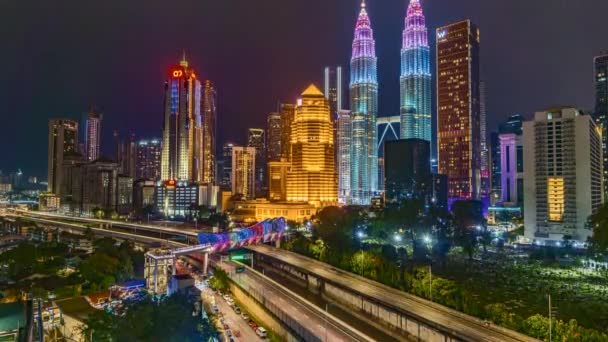 Kuala Lumpur Malezya Ekim 2022 Petronas Klcc Kiz Kulesi Nin — Stok video