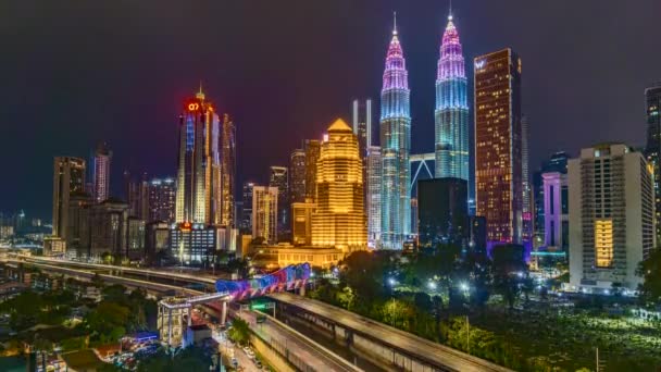 Kuala Lumpur Malaysia Oktober 2022 Zeitraffer Aufnahmen Des Petronas Klcc — Stockvideo