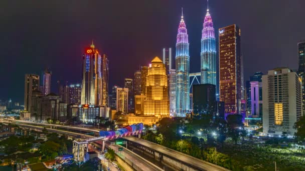 Kuala Lumpur Malaysia Oct 2022 Timelapse Footage Petronas Klcc Twin — Stock Video