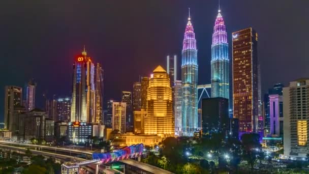 Kuala Lumpur Maleisië Okt 2022 Timelapse Beelden Van Petronas Klcc — Stockvideo