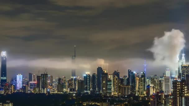 Time Lapse Uhd Footage Cityscape Kuala Lumpur Malaysia Raining Monsoon — Vídeos de Stock