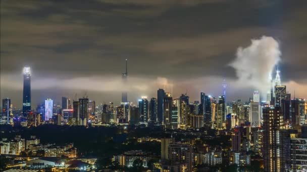 Time Lapse Uhd Footage Cityscape Kuala Lumpur Malaysia Raining Monsoon — Vídeo de Stock
