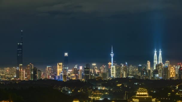 Time Lapse Uhd Footage Cityscape Kuala Lumpur Malaysia Night — Stockvideo