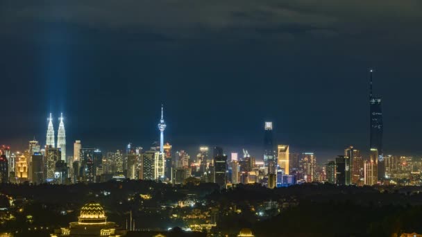 马来西亚吉隆坡市夜景的时间差4K Uhd镜头 — 图库视频影像