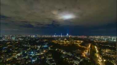 Time-lapse 4k UHD footage of cityscape of Kuala Lumpur, Malaysia  at night