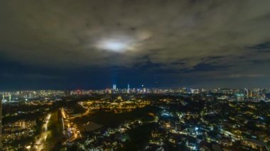Time-lapse 4k UHD footage of cityscape of Kuala Lumpur, Malaysia  at night