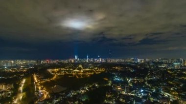 Time-lapse 4k UHD footage of cityscape of Kuala Lumpur, Malaysia  at night
