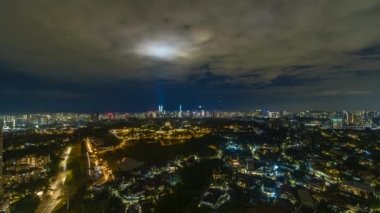 Time-lapse 4k UHD footage of cityscape of Kuala Lumpur, Malaysia  at night