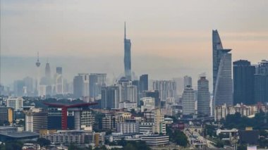 Kuala Lumpur, Malaysia - January 1, 2023 - Time-lapse 4k UHD footage of cityscape of Kuala Lumpur, Malaysia in the morning
