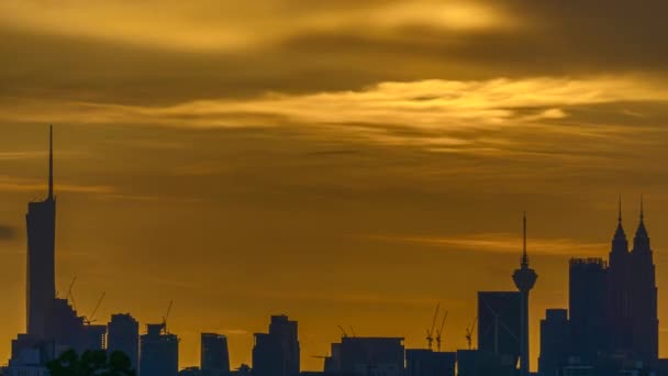 Kuala Lumpur City View Sunset Overlooking City Skyline Beautiful Ray — Stok video