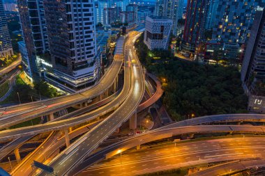 Kuala Lumpur, Malaysia - Dec 3, 2022 - Timelapse footage of Dash Highway ( Damansara Shah Alam Elevated Highway) Multilevel highway structure The Most Complicated Interchange in Southeast Asia
