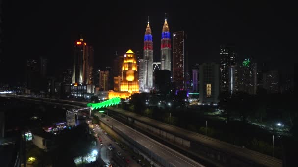 Kuala Lumpur Malaysia February 2023 Realtime Footage Pedestrian Bridge Named — Vídeos de Stock