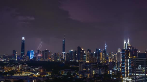 Kuala Lumpur Malasia Marzo 2023 Impresionantes Imágenes Kuala Lumpur Iluminadas — Vídeo de stock