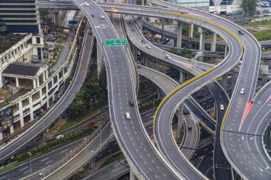 Kuala Lumpur, Malezya - 26 Mart 2023 - Dash Highway (Damansara Shah Alam Elevated Highway) Güneydoğu Asya 'nın En Karmaşık Otoyolu