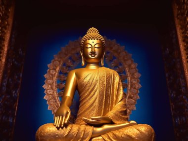 Wesak Day, a photography of Buddha statue outdoor clipart