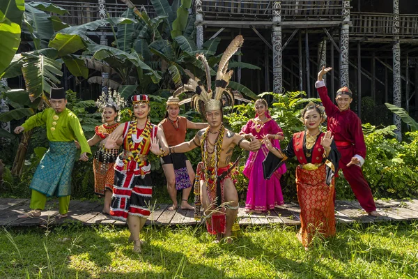 Kuching Sarawak Mei 2022 Traditionele Danser Sarawak Village Viert Cultuur — Stockfoto