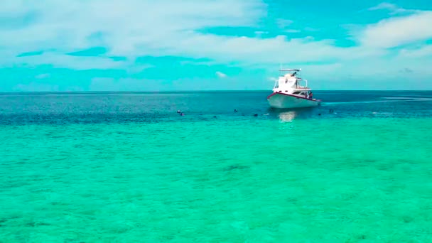 Helyi Halászhajók Halászhálókat Állítottak Fel Tengerben Hogy Maldív Szigeteken Ukulhas — Stock videók