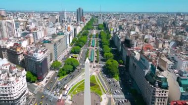 Dikilitaş ve 9 de julio Caddesi - Buenos Aires, Arjantin Buenos Aires şehrinin havadan görünümü