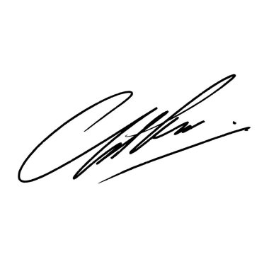 C harfi soyut imza fikirleri. Alfa kanallı vektör. İmza fikri, fırça kalemiyle yapılan C harfiyle başlıyor. Raster dosya tipleri için siyah yazı rengi ve beyaz arkaplan ve vektör dosyaları için alfa kanalı.