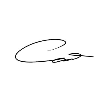 C harfi soyut imza fikirleri. Alfa kanallı vektör. El yazısı. Mürekkep fırçası İllüstrasyonu. 