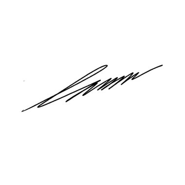 Şeffaf arkaplanda L. Vektör illüstrasyonu için soyut imza. Dijital kalem ve fırça biçimi kullanarak siyah yazma.