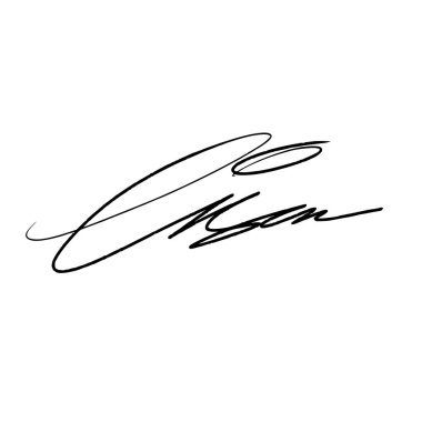 Şeffaf arkaplanda L. Vektör illüstrasyonu için soyut imza. Dijital kalem ve fırça biçimi kullanarak siyah yazma.