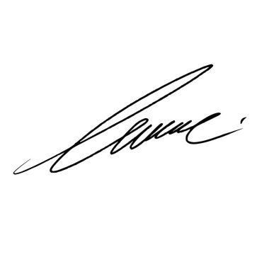 Şeffaf arkaplanda L. Vektör illüstrasyonu için soyut imza. Dijital kalem ve fırça biçimi kullanarak siyah yazma.