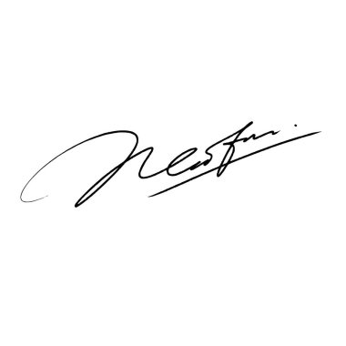 Letter N abstract signature ideas. Vector with alpha channel. Illustration made with a brush pen. black writing color and white background for raster file types and alpha channel for vector files.