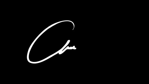 Abstrakte Signatur Idee Beginnend Mit Dem Ersten Buchstaben Animierte Frame — Stockvideo
