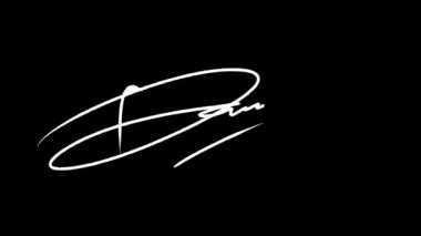 Belge için soyut imza fikri D harfini başlatıyor. Video, siyah ekran ve yeşil ekran ile kare kare canlandırılmıştır. Grafik açıklamaları veya video materyali için kullanılabilir.