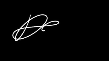 İlk harf D ile başlayan soyut imza fikri video materyali ya da hareket grafikleri olarak kullanılabilir. Video, siyah ekran ve yeşil ekran ile kare kare canlandırılır..