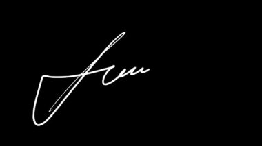 Belgeler için soyut imza fikri. Videolar, siyah ekran için beyaz yazı ve yeşil ekran için siyah yazı ile kare kare canlandırılır. Video materyali olarak kullanılabilir.