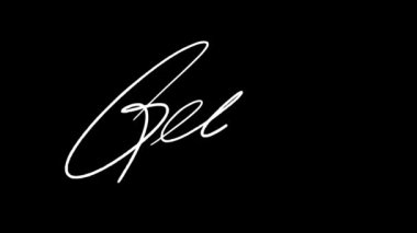 Belgeler için G harfi soyut imza fikri. Videolar, siyah ekran için beyaz yazı ve yeşil ekran için siyah yazı ile kare kare canlandırılır. Video materyali olarak kullanılabilir.