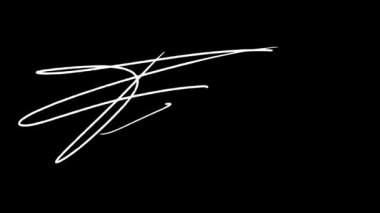 İlk harf F ile başlayan soyut imza fikri kare kare canlandırıldı. Siyah ekran için beyaz yazı ve yeşil ekran için siyah yazı. Video materyali olarak kullanılabilir.
