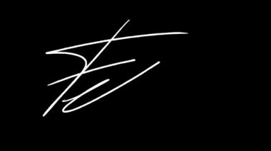 İlk harf F ile başlayan soyut imza fikri kare kare canlandırıldı. Siyah ekran için beyaz yazı ve yeşil ekran için siyah yazı. Video materyali olarak kullanılabilir.