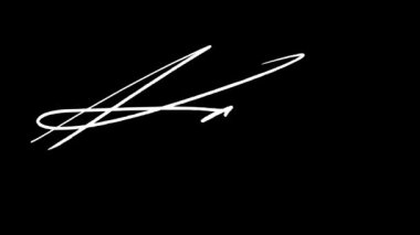 Belgeler için K harfi soyut imza fikri. Videolar, siyah ekran için beyaz yazı ve yeşil ekran için siyah yazı ile kare kare canlandırılır. Video materyali olarak kullanılabilir.