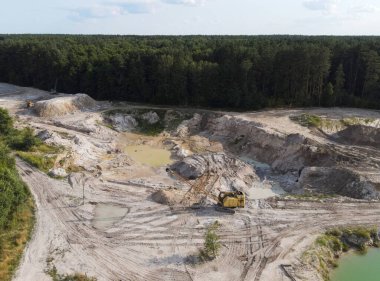 İnşaat alanının işleyişi. Yukarıdan görünüm.