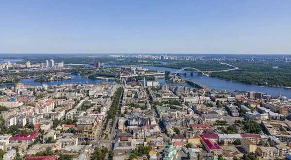 stock image aerial view of the bank of the dnieper. Panorama of Kyiv.