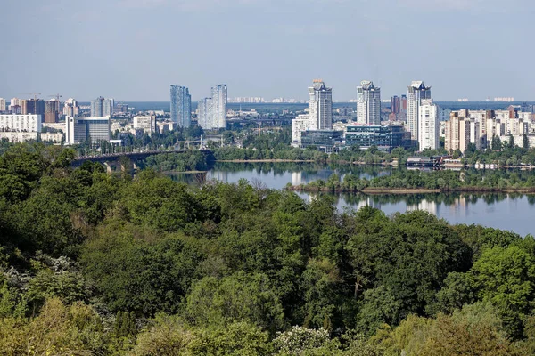 Left Bank Dnieper Kyiv Riverside Reflections — Stock Photo, Image