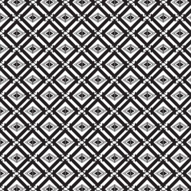 Kusursuz etnik şablon gereçleri tekrarlıyor. Çiçek ve geometrik elementler. Siyah ve beyaz modern kabile tasarımı dokusu, klasik, kumaş, halı giyimi.
