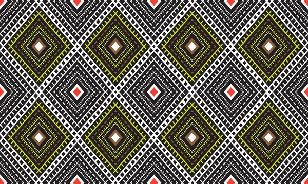 Motif Ethnique Sans Couture Répète Ikat Ogee Art Floral Géométrique — Image vectorielle