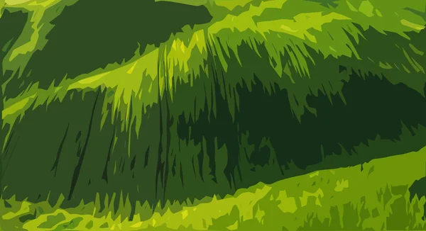Green Field Picturesque Hills Vector Graphics Theme Landscape – stockvektor